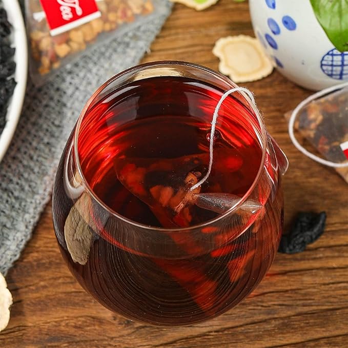 人参五宝茶 西洋人参 高麗人参 クコの実 黄精 桑の実 ナツメ マカ ノンカフェイン 滋養強壮 疲労回復 健康茶 50包入り 250g